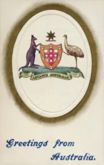 Images Dated 10th April 2019: Greetings from Australia - Commonwealth Coat of Arms