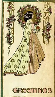 Trellis Prints: Greetings card in art nouveau style