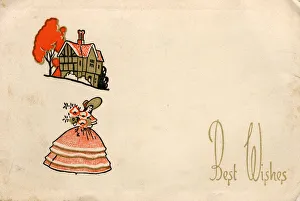 Images Dated 22nd October 2018: Greetings card, circa 1930s