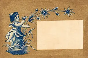 Greetings card with flowers and space for message