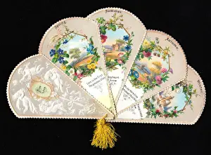 Greetings card in the form of a fan
