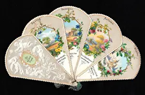 Greetings card in the form of a fan