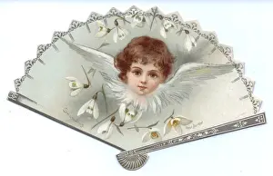 Greetings card in the form of a fan