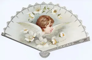 Greetings card in the form of a fan