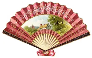 Greetings card in the form of a fan