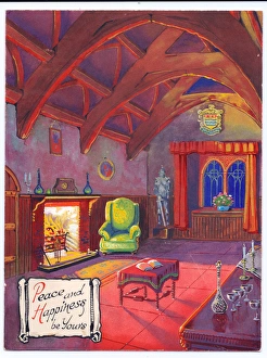 Greetings card with medieval style interior Greetings card with medieval style interior