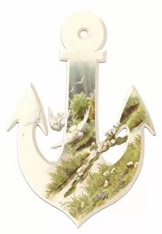 Lily Gallery: Greetings card in the shape of an anchor