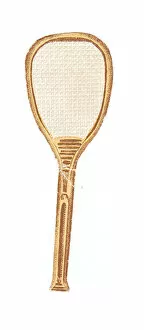 Greetings card in the shape of a badminton racquet