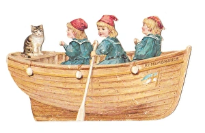 Images Dated 18th November 2015: Greetings card in the shape of a boat