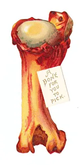 Images Dated 4th May 2018: Greetings card in the shape of a bone