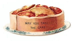 Images Dated 4th May 2018: Greetings card in the shape of a cake