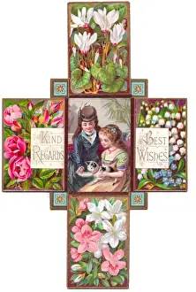 Greetings card in the shape of a cross