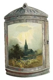 Greetings card in the shape of a lantern