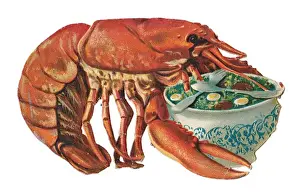 Lettuce Prints: Greetings card in the shape of a lobster