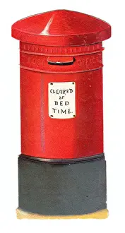 Greetings card in the shape of a red pillar box