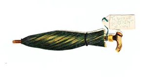 Images Dated 4th May 2018: Greetings card in the shape of a rolled umbrella