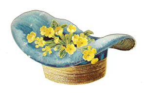 Greetings card in the shape of a straw hat