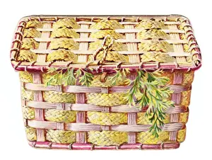 Greetings card in the shape of a wickerwork basket