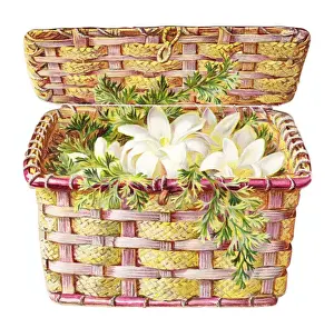 Reveal Prints: Greetings card in the shape of a wickerwork basket