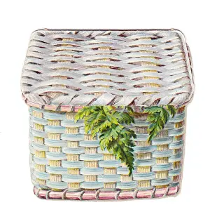 Greetings card in the shape of a wickerwork basket