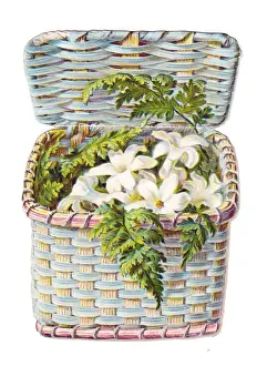 Greetings card in the shape of a wickerwork basket