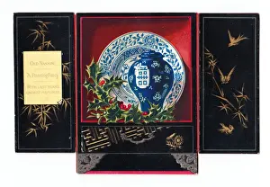 Greetings card in the style of a Japanese cabinet