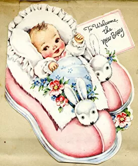 Slippers Gallery: Greetings card, To Welcome the New Baby