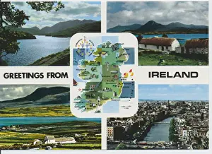 Greetings Prints: Greetings from Ireland, Multi-View (Ireland map)