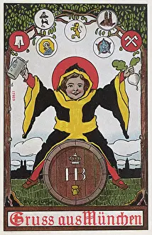 Greetings postcard from Munich, Germany