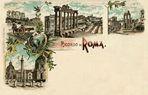 Palatine Gallery: Greetings Postcard - Scenes of Rome, Italy
