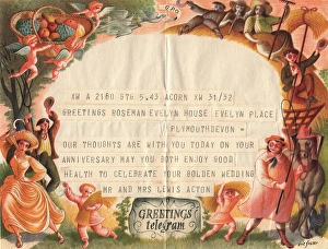 Images Dated 5th October 2017: Greetings telegram, Golden Wedding anniversary