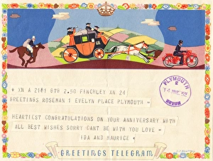 Images Dated 5th October 2017: Greetings telegram, wedding anniversary
