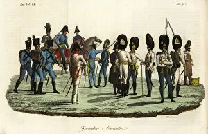 Images Dated 23rd January 2020: Grenadiers and chasseurs in the Imperial Army, 19th century