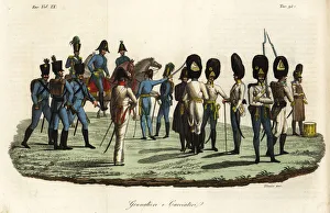 Hussars Prints: Grenadiers and chasseurs in the Imperial Army, 19th century