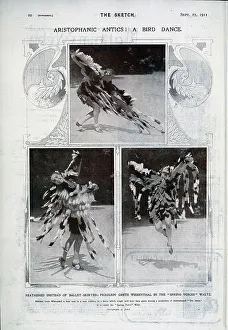 Waltz Prints: Grete Wiesenthal, Austrian dancer, in feathered costume