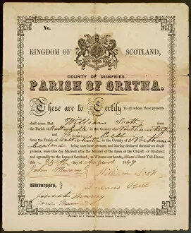 1847 Collection: Gretna Green Certificate