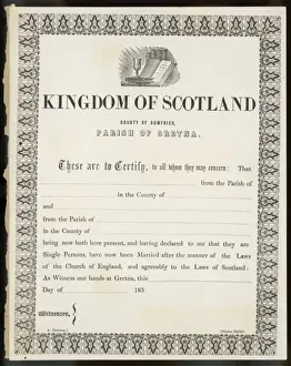 Gretna Prints: Gretna Wedding Certif
