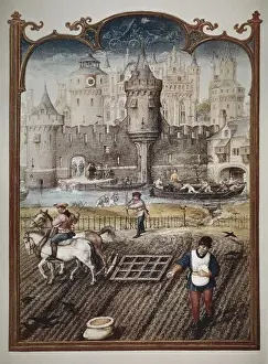 Nazionale Prints: Grimani Breviary. 16th c. Month of October. Representation