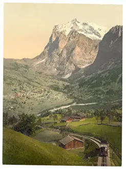 Grindelwald Prints: Grindelwald and Mount Wetterhorn, Bernese Oberland, Switzerl