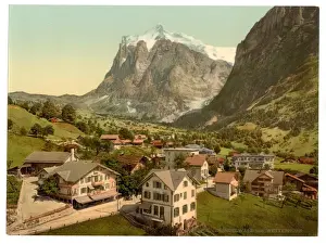 Oberland Prints: Grindelwald and Wetterhorn Mountain, Bernese Oberland, Switz