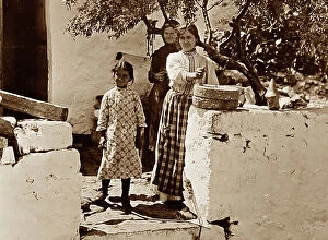 Corn Collection: Grinding corn, Isle of Patmos, Greece, early 1900s