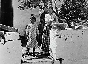 Grinding corn, Isle of Patmos, Greece, early 1900s