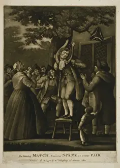 The grinning match, a humourous scene at a country fair