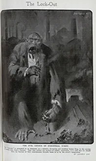 Grotesque Prints: Grotesque caricature, The Lock-Out's a monster