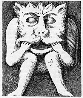 Images Dated 7th January 2016: Grotesque gargoyle with hands in mouth