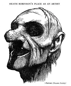 Rabelais Gallery: Grotesque head, illustration by William Heath Robinson