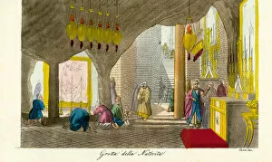 Mayer Gallery: The Grotto of the Nativity, Bethlehem, 1800s