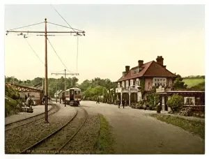 Groudle Prints: Groudle Glen Hotel and tram station, Isle of Man, England