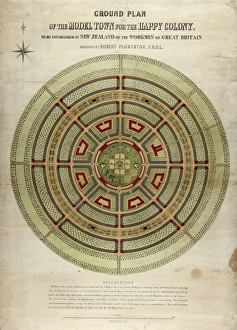 Ground plan of the model town for the happy colony to be est Ground plan of the model town for the happy colony to be est