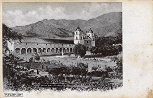 Images Dated 11th July 2017: Grounds and Mission, Santa Barbara, California, USA